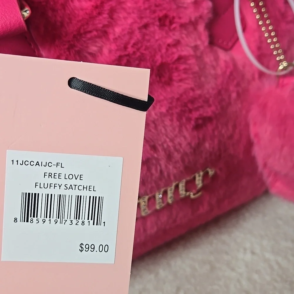 NWT Juicy Couture Pink Fluffy Satchel